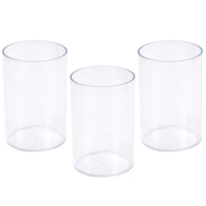 코지메이트 심플 클린 원형 연필꽂이, 3개, 투명