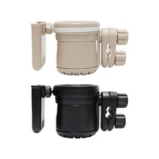 【1688小舖】多功能三合一推車杯架：嬰兒車、手推車雙層水杯飲料奶瓶置物架, 推車杯架-黑色-三合一, 1個