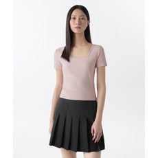 매장정품 무신사스탠다드우먼 MUSINSA STANDARD WOMAN 우먼즈 슬림 스퀘어 넥 반팔 티셔츠 [데저트 핑크] MWCTS5Z05-EP 542038