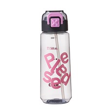 多巴胺風運動水杯，附吸管，可重複使用，大容量，適合學生與成人, 1個, 酷炫黑 550Ml