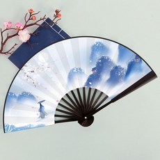 出貨 【36款】古風摺扇 復古 彼岸花插畫 霸氣 漢服舞蹈配飾 道具扇 古著扇子 旗袍扇子, 8寸風雪夜歸人, 1個