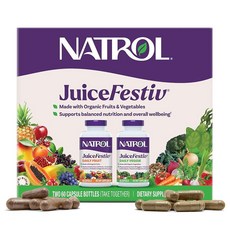 Natrol Juicefestive 데일리 과일 및 채소 캡슐 120개 (60개 병 2개), 120, 1