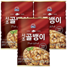 사조 자연산 골뱅이 / 통조림, 400g, 3개