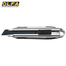 OLFA 日本製壓鑄鋁合金METAL超強握把PRO MXP-AL附掛孔(自動鎖定18mm刀片)大美工刀切割刀, 1個, 銀色