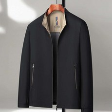 봄가을 남성자켓 비즈니스 캐주얼 하이넥 지퍼 깔끔 심플 배색 고급 오피스 데이트 남성 필수 소매단락 디자인 매너와 온도 필수 아이템