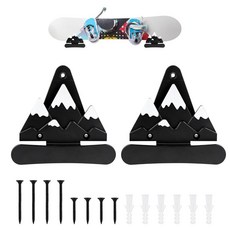 Lasuroa 스노우보드 벽 랙 2개 범용 디자인 스노우보드 보관 홀더 스노우보드 벽 마운트 클립 스노우보드 디스플레이 스탠드 나사 포함 확장 앵커 룸 차고용 (블랙 & 화, Lasuroa 스노우보드 벽 랙 2개 범용 디자인 스노