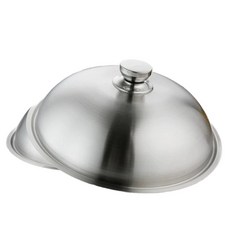 스텐 돔 뚜껑 다용도 후라이팬 그릇 음식 스테이크커버 원형 찜기 레스팅 요리, 34cm 냄비 끝형 32cm