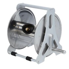 알루미늄 정원 관개 시스템 거치대 세차 파이프 랙 벽 마운트 휴대용 워터 호스 릴, 01 1 ", 01 25피트, 01 44x30x36cm