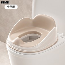 DFMEI 大號兒童馬桶圈坐便器坐墊簡易輔助便盆蓋梯, 坐便圈卡其色:如圖