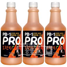 정품 피비원 3배강한 냄새안나는 pb 프로 1000ml 식당바닥청소 후드청소 화장실 주방 기름때제거 청소, 1L, 3개