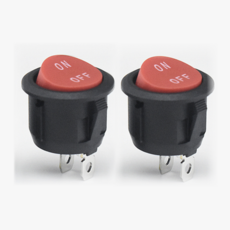 포그디 원통 사각 온오프 시소 토글스위치, 원통 레드, 2개