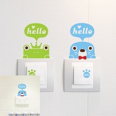 물개 레터링문구 스위치라벨 카페스티커