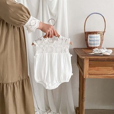 제니플로티 아기 바디슈트 아기 외출복 로렌레이스 바디슈트