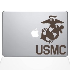The Decal Guru USMC 로고 맥북 데칼 비닐 스티커 - 13인치 프로 2015년 이상 브라운 1302-MAC-13P-BRO 133392, The Decal Guru USMC 로고 맥북 데칼 비
