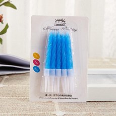 生日蠟燭 50盒裝 烘焙派對螺旋蠟燭 無煙彩色創意蛋糕蠟燭, 1個, 天藍色50盒，一盒10個裝