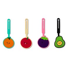 귀여운 과일 캐릭터 캐리어 여행 가방 이름표 네임택 4종