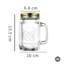 麥焙 附蓋梅森杯 450ml - 密封飲料杯 公雞浮雕玻璃杯 多用途收納罐/蜂蜜瓶/布丁杯/果醬瓶, 1個, 附蓋450ml梅森杯