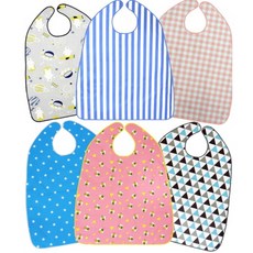 여고니야 성인 턱받이 2P 어르신 환자 방수턱받이 앞치마 대형, 2개, 리본(스카이), 벨크로형