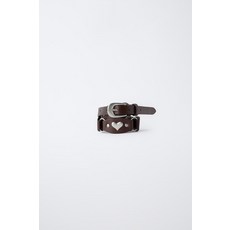 [국내발송] 자라 ZARA 하트 아플리케 벨트 - 브라운