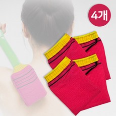 어반크레이브 셀프 등밀이 등때밀이 양면 타월, 1개, 4개입, 때밀이타올 리필 혼합색상