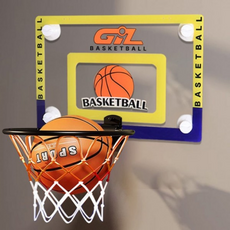 가장용 실내 벽걸이 방문 문짝 농구골대 미니 3in1 흡착걸이 농구대, 1개, 02.무소음 소프트볼오렌지