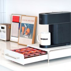 [당일 출고] 친절한마이쮸 서랍형 철제 커피 캡슐 다용도 보관함 홈카페 일리 돌체구스토, 커피 캡슐 홀더 보관함, 1개, 화이트