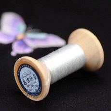 전통 자수실 반꼰사 그라데이션 1개 프린지 실크, 화이트