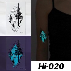 夜光可愛小圖紋身貼紙【WAWA TATTOO】ins男女防水微紋身貼紙刺青貼紙, 1個, Hi-020