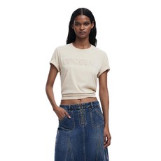 Desigual 여성용 TS_브랜디 화이트