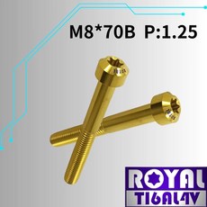ROYAL 鈦合金螺絲 M8*70B P:1.25 錐形螺絲, 1個