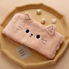 에이코어 귀여운 고양이 세안밴드 세안 보조용품 세면용 동물 밴드, 1개, 핑크 고양이