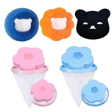 洗衣機除毛器 洗衣機清潔好幫手 輕鬆去除毛髮棉絮 可愛造型多款可選, 粉色小花, 1個