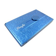 銘記心禮 外推式壓花名片盒 NC-1076 (免費刻字) 專屬個性化禮物 生日禮, 1個, 科技藍, 科技藍