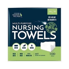 mammy village 六甲村 極沐柔感 萬用護理巾，寶寶護膚柔濕巾，溫和清潔，呵護寶寶嬌嫩肌膚, 1個, 100個裝, 6g