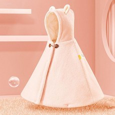 嬰兒披風斗篷外出外套 可愛加厚防風冬季保暖兒童連帽披肩