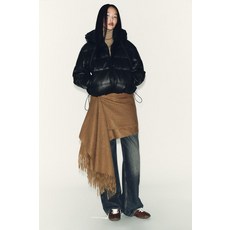 [국내발송] 자라 ZARA 페이크 레더 워터프루프 바람막이 패딩 아노락 - 블랙 3046/233/800