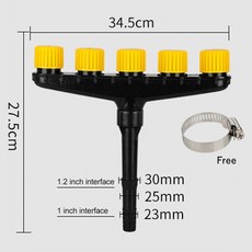 멀티 헤드 가든 워터 스프링클러 분무기 농업 관개 노즐 급수 꽃 식물 샤워 잔디 야채 플롯 필드, 헤드 5개 1 1.2인치, 헤드 5개 1 1.2인치