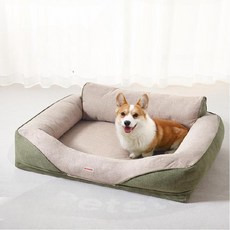 寵物睡窩 寵物沙發 狗狗沙發 寵物沙發狗窩四季通用可拆洗夏季耐抓咬中大型犬狗床, 1個, 【寵物沙發*墨綠】耐抓新升級2.0,XL-104*79*h37cm80斤内