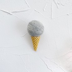 GXS拍照道具 DIY羊毛氈冰淇淋 毛氈甜筒 冰淇淋 甜筒冰淇淋 仿真冰淇淋 拍照道具 拍照背景 拍照小物, 灰色, 1個