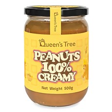 퀸즈트리 100% 땅콩 피넛버터 크리미, 500g, 1개
