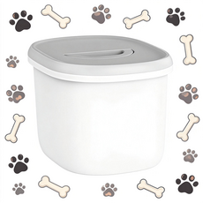 寵物飼料儲糧桶 6KG 真空保鮮 附量杯 薄荷綠/香草灰, 香草灰, 1個, 6L