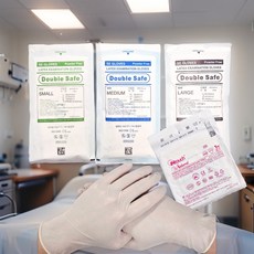 멸균 진료용 장갑 글러브 의료용 병원 라텍스 파우더 프리, 1개, 더블세이프-M