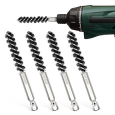 4Pcs 골프 클럽 호셀 청소 도구 와이어 와이어 다리미용 브러시 전기 헥스 페룰 드릴 나무와 골프 브러시 스테인리스 샹크 호셀 핸들 샤프트 보어 브러시 브러시