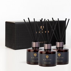 실브 프리미엄 디퓨저 천연 실내 방향제 선물 포장 섬유 리드스틱 포함, 3개, 200ml, 퓨어클린솝향