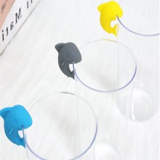 리븐즈 상어 디자인 실리콘 와인잔 구분 마커 6개 컵식별