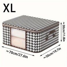 누본 보이는 대용량 보관 상자 휴대용 가정용 의류 접이식 방진 이불 지퍼 컨테이너, XL 70X30X50CM, 1개