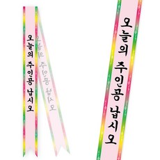 솔메이드 생일 어깨띠 파티 소품 오늘의주인공 축하 승진 44종, 화환-핑크(고정형)
