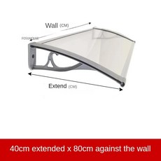 알루미늄 합금 발코니 야외 브래킷 미니 소형 호환 소형 천막 가정용 창 처마 차양 방수 캐노피 도어 헤드, 19 40x80cm, 1개