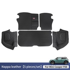 미니 쿠퍼 F66 F65 2025 자동차 방수 바닥 매트 완전히 둘러싸인 액세서리에 대한 나파 가죽 트렁크, For Mini F66- 5PCS