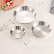 캠핑 후라이팬 접이식 소형 304스테인리스 스틸 무코팅 캠핑프라이팬, 본색16cm, 2개